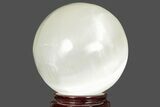 4 1/2" Large "Selenite" (Satin Spar) Spheres - With Stand - Photo 2